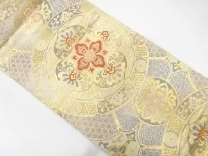 絵皿に華文・古典柄模様織出し袋帯